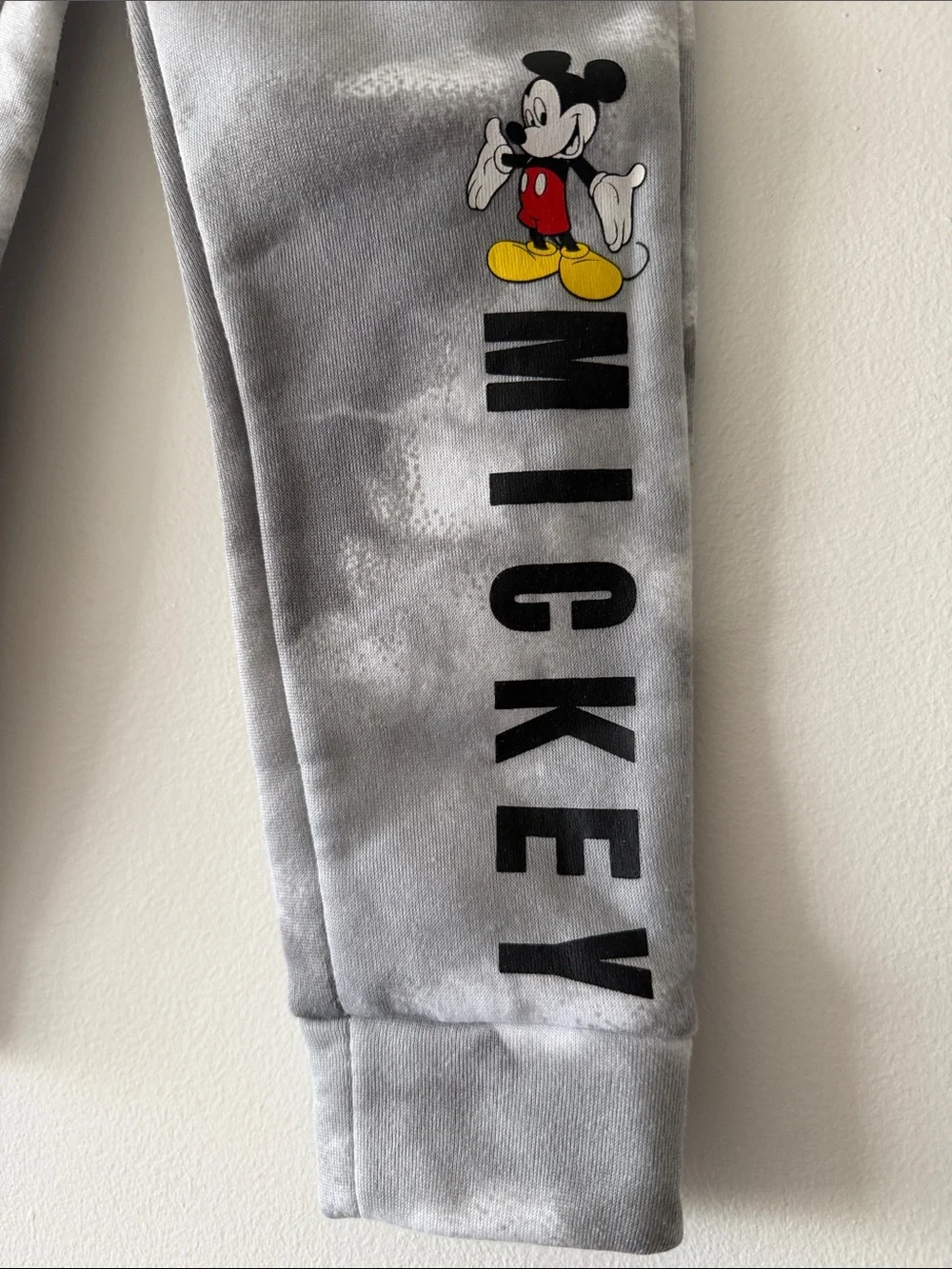 Disney Junior Mickey Mouse Gray Tie Dye Fleece Sweatshirt Joggers Set 4T NWOT